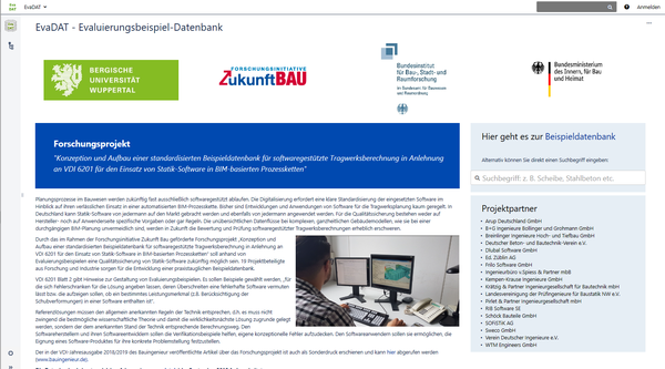 Beispieldatenbank des Forschungsprojekts